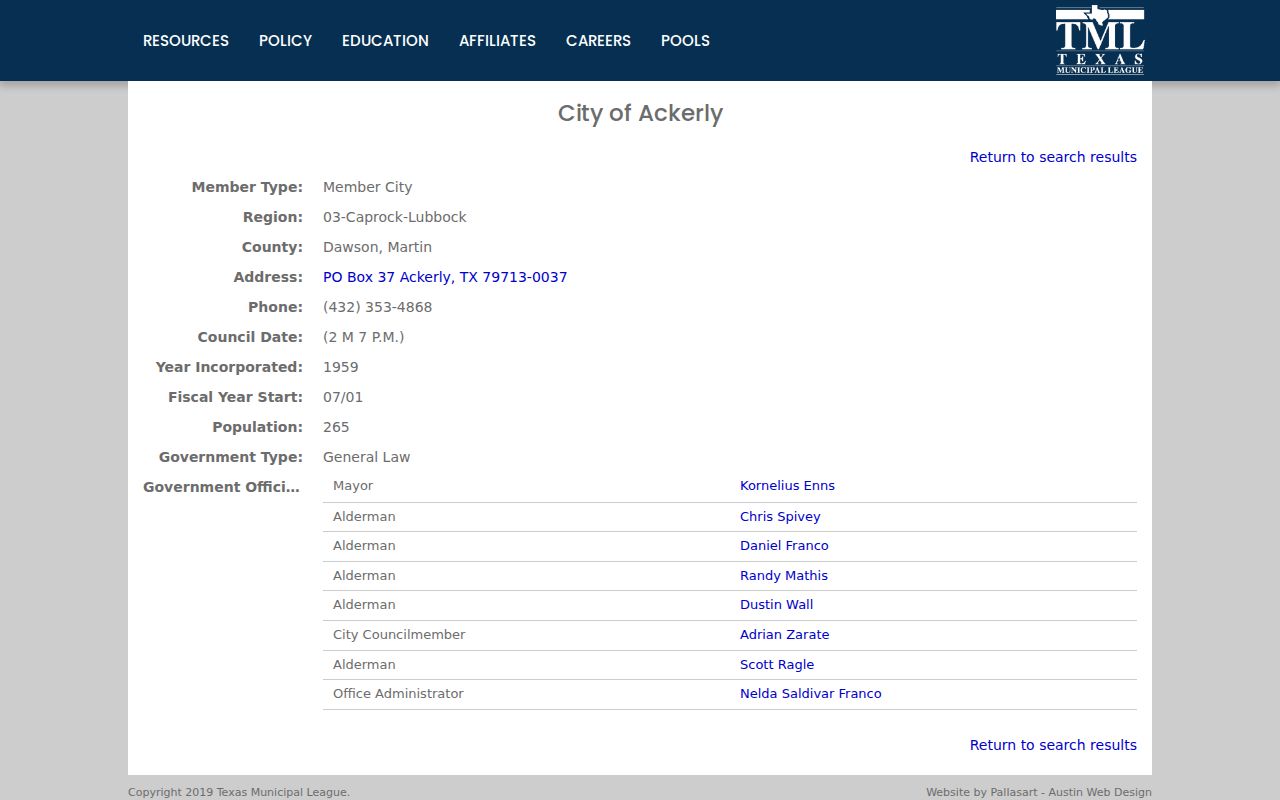 Ackerly court docket official municipal contact source